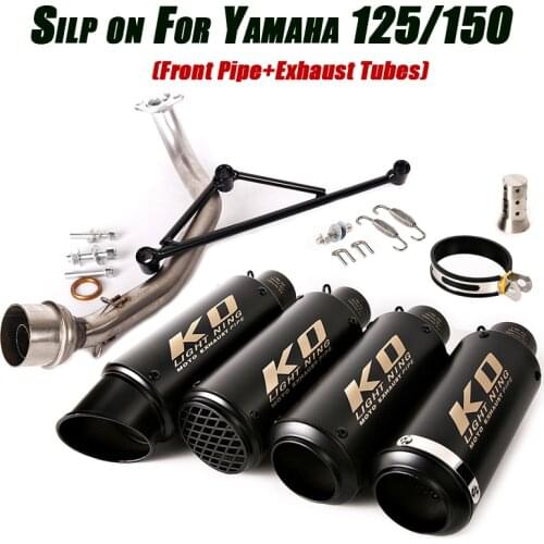 For Yamaha GY6 125cc 150cc Motorcycle Front Link Pipe Bracket Exhaust Vent Tubes DB Killer Full Muffler System Lossless Replace