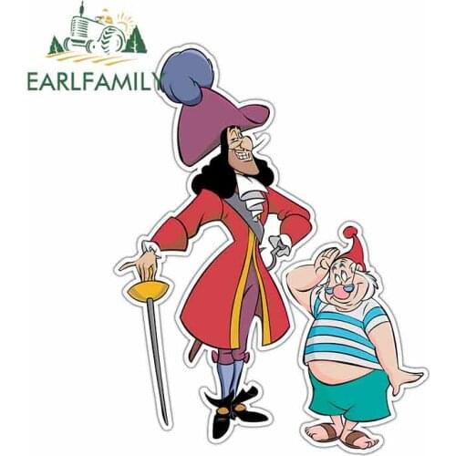 EARLFAMILY 13cm x 9.9cm Funny Cartoon Car Stickers for Pirates Peter Pan Tinkerbell JDM Racing Car Decals Anime Car Wrap