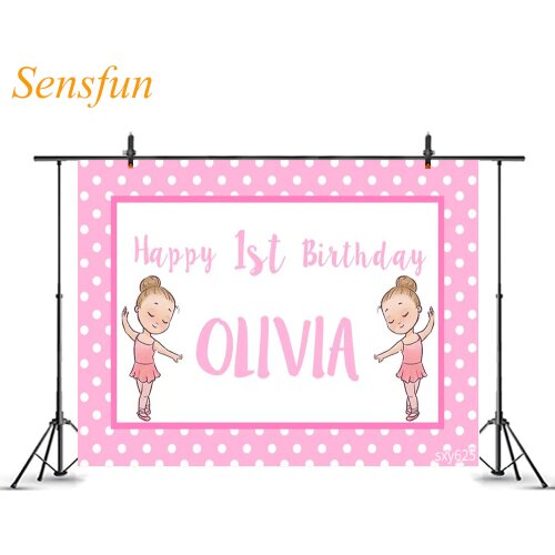 LEVOO Photography Backdrop Ballerina Ballet Girl Birthday Polka Dots Photographic Backgrounds Photo Booth Props Photophone