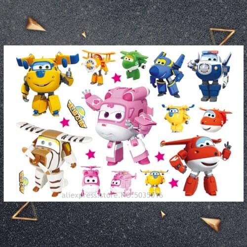 Hasbro Pink small plane Children Cartoon Temporary Tattoo Sticker For Boys Cartoon Toys Waterproof Party Kids Gift