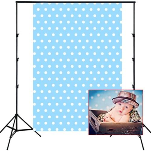 HUAYI Photography Backdrop Blue Polka Dots Photo Booth Background Customize Newborns Child Birthday Studio Backdrop Z-14