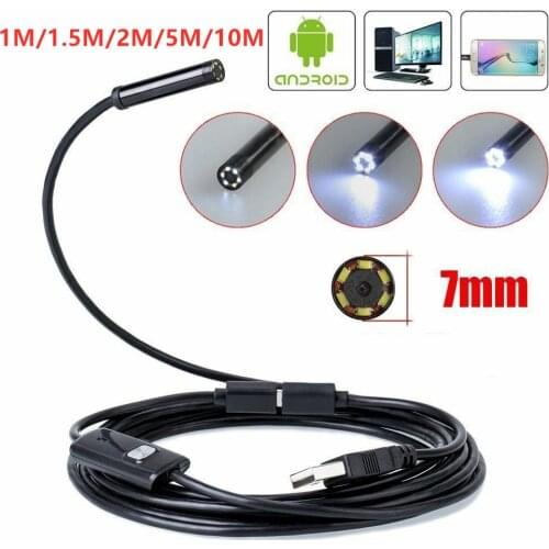 1/1.5/2/5/10M Endoscope Camera For Car Android iPhone Smartphone IP67 Waterproof Industrial Borescope Soft Cable Borescope Snake