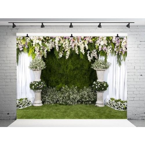VinylBDS 10x10ft Wedding Photographic Background Flowers Backgrounds Photo Studio For Wedding Tree Photography Backdrops
