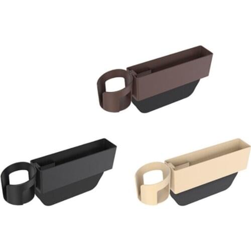 Multi-functional Car Seat Gaps Organizer Storage Box Front Seat Console Side Pocket with Cup Holder Watch Coins Tissue