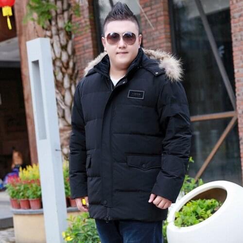 2019 Mens Winter Large Size XL-9XL 10XL Large Stand Collar Hooded with Fur Collar Cotton Can Remove Cap Thicken Warm Jacket