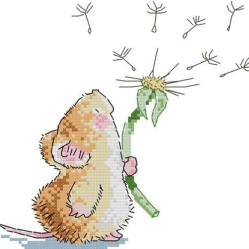 Mouse Dimensions Counted Cross Stitch Kit for Beginners DIY