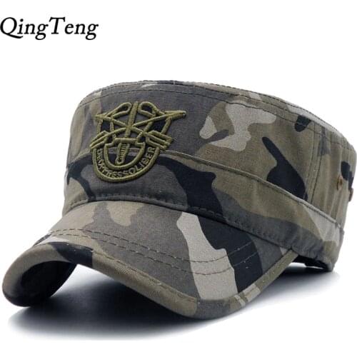 2020 New Arrivals Flat Cap Army Baseball Cap Men Tactical Navy Seal Army Camo Cap Adjustable Visor Sun Hats