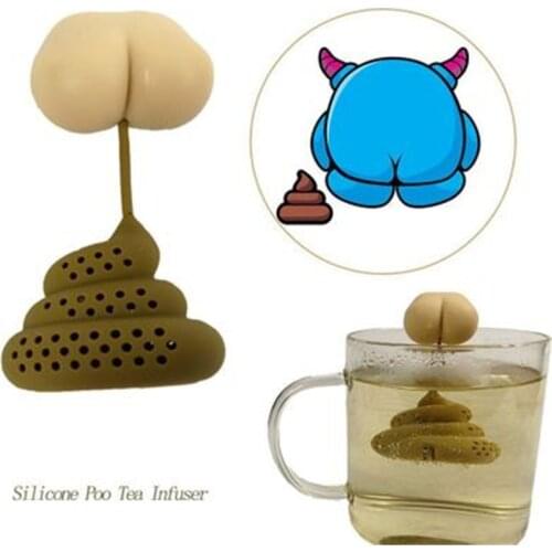 New product spoof poop tea maker tea drain tea set set silicone tea strainer tea strainer stool tea drain strainer accessories