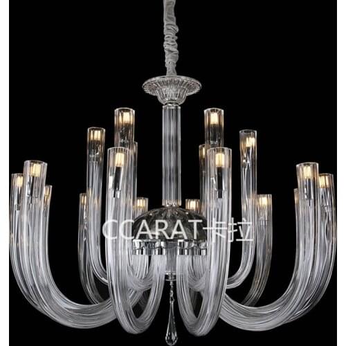 Postmodern glass living room chandelier light luxury crystal bedroom dining room study villa model room chandelier