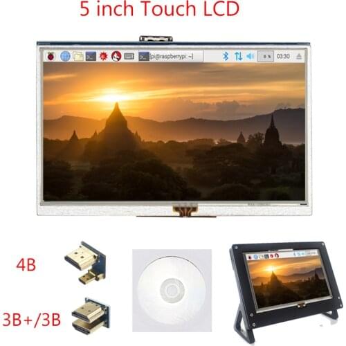 5 inch Raspberry Pi 4 Model B Touchscreen TFT LCD Display Module + Acrylic Holder compatible for Raspberry Pi 4 Model B/3B+/3B