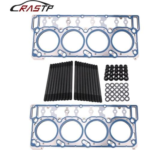 RASTP ARP Engine gasket set kit for Ford 6.0L Sliver Suit Diesel Head Stud Kit Head Gaskets 03-06 18mm Head Stud Kit RS-TC018