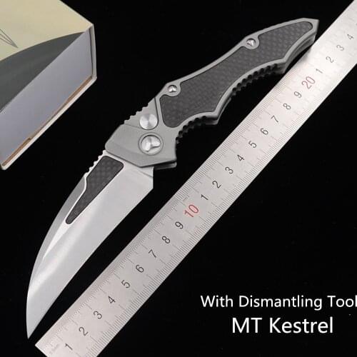 2020 MTKestrel Aviation Aluminium Carbon Fiber handle D2 Blade Survival EDC camping hunt outdoor kitchen Tool Key Utility knife
