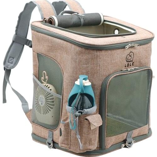 Cat Carrier Pet Backpack Certified Cationic Environmentally Friendly Linen Fabric Large Carrying Multifunctional Breathable