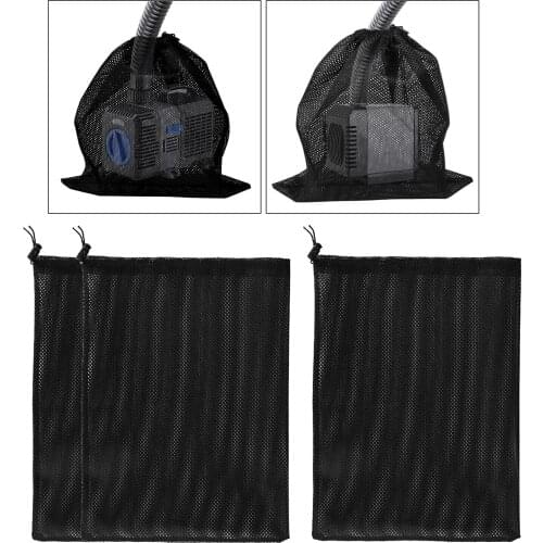 3pcs Aquarium Tank Mesh Bag Water Pump Filter Net Fish Pond Pouch Barrier Bags for Pond