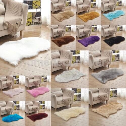 Shaggy Soft Non Shed Artificial Sheepskin Area Rug 60x90cm / 23.6x35.4 inch, Floor Carpet Sofa Cover Windowsill Mat Balcony Rug