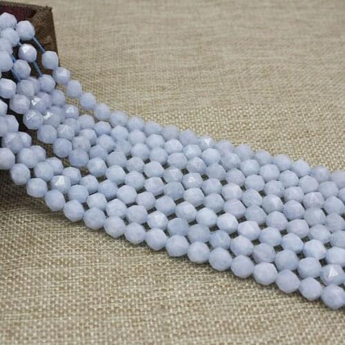 Highly Quality Faceted Aquamariness Natural Blue Round Beads Stone Beads For Jewelry Making For Diy Bracelet Necklace Earrings