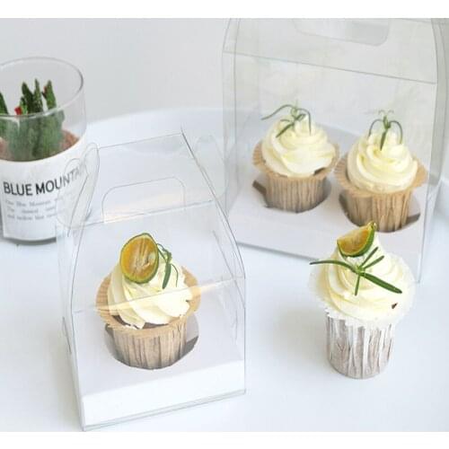 1/2 Cup Transparent Cake Tin Plastic Bake Case Dessert Cake Box Cake Packing Box Clear Plastic Cup Cake Boxes And Packaging