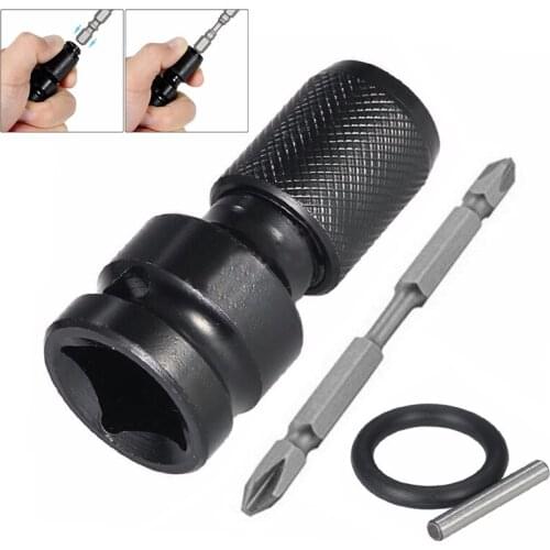 1Set Steel 1/2" Square To 1/4" Hex Ratchet Socket Wrench Socket Adapter Spanner Set Drive Converter Impact Tool 50*23mm