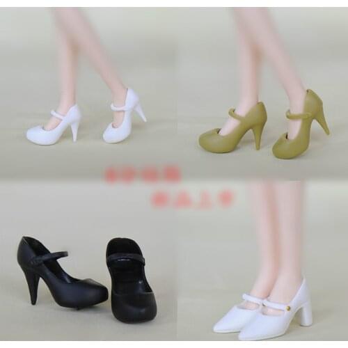 1/6 High Heel Shoes For Dolls For Licca Momoko Doll Blyth doll Shoes Fashion Plastic Shoes For Girls Dolls White Red Shoes