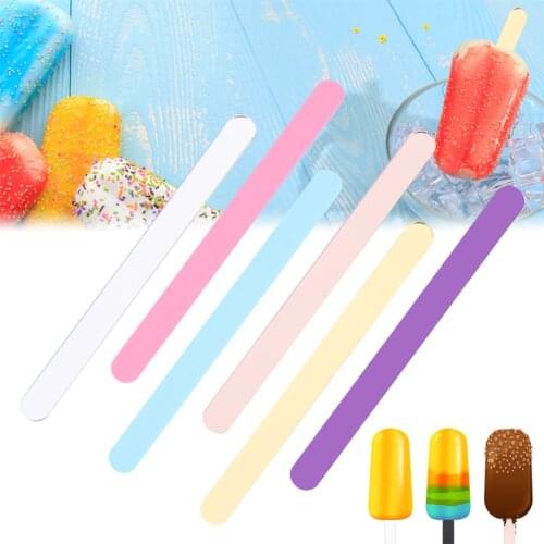 10Pcs Acrylic Cake Topper Cakesicle Stick Gold Mirror Ice Cream Sticks Wedding Cupcake Topper for Birthday Party Cake Decoration
