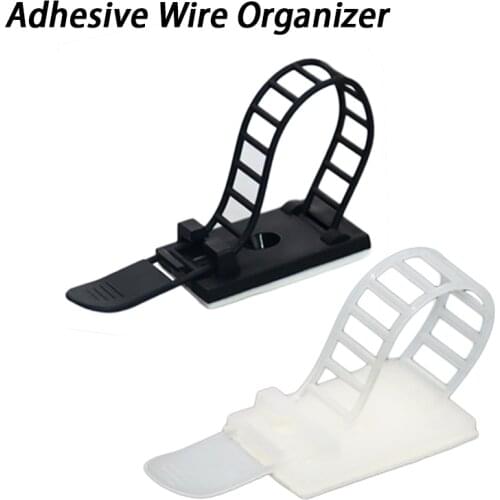 10PCS Adjustable Cable Tie Bases Mount Wire Removable Self Adhesive Wall Holder Fixing Seat Clamps Suction Positioning Sucker CL