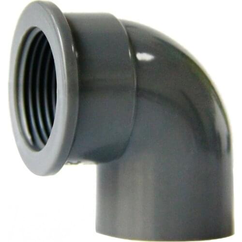 20mm 25mm 32mm ID x 1/2" 3/4" 1" BSP Female 90 Degree Elbow Gray PVC Pipe Fitting Adapter Water Connector For Garden Irrigation