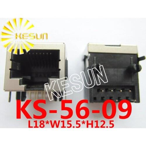 FREE SHIPPING 20PCS x RJ45 56 half Shield type 8P8C 8Pin PCB Right Angle Modular Female Network Socket LAN Connector