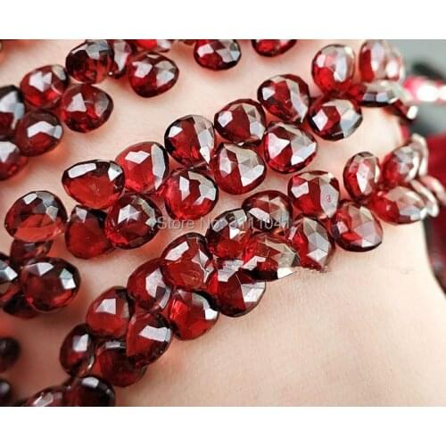 AA loose beads red garnet faceted heart 6-7mm 20cm for DIY jewelry making FPPJ wholesale beads nature