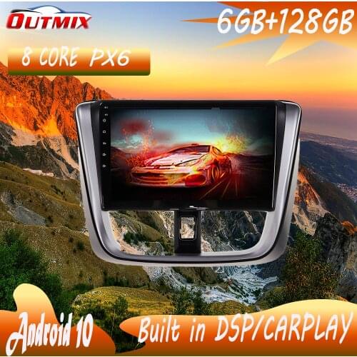 FOR Toyota Vios Yaris 2014-2017 Android10.0 Car DVD Player GPS Multimedia Auto Radio Car Navigator Stereo Receiver 128G Carplay