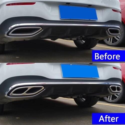 Car Styling Tail Throat Frame Decoration Cover Trim For Mercedes Benz CLA Class C118 W118 2020 Exhaust Pipe Stickers Accessories