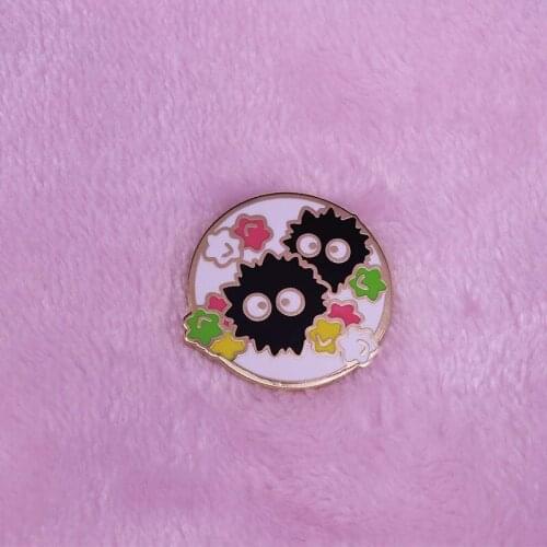Soot Sprite Brooch Carry around the magic of your favourite Ghibli movie with this cute stylish shiny piece of art enamel pin