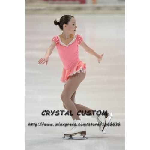 Hot Sales Girls Figure Skating Competition Dresses Crystals Graceful New Brand Ice Figure Skating Dresses Children DR3761