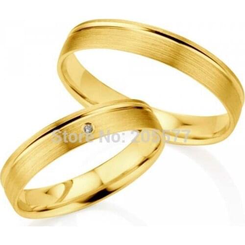 Elegant Jewelry Gold Plating Titanium Party Wedding Anniversary Couples Rings Sets