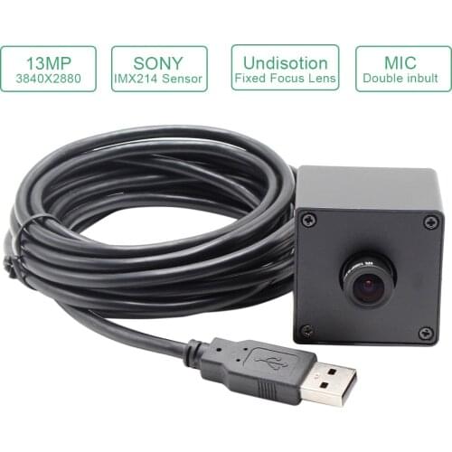 ELP HD USB Camera 13Megapixel Industrial Camera Sony IMX214 (1/3 ) No Distortion Industrial USB Web Camera For Linux Windows Mac