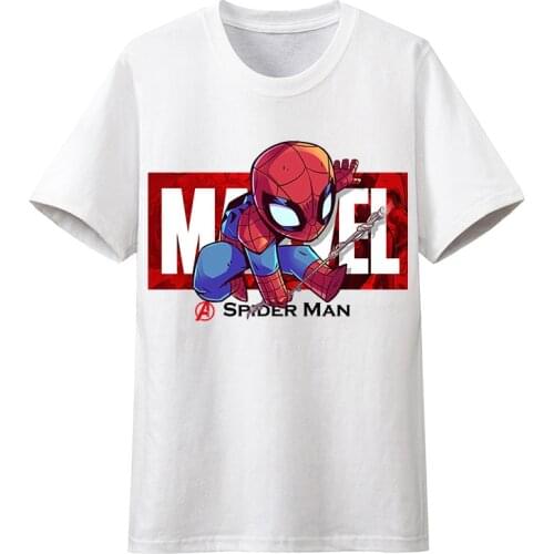 Marvel Spiderman The Avengers 10th Anniversary Commemorative Cartoon Spider-man Printed Graphic T-shirt Cute Short Sleeve O-Neck