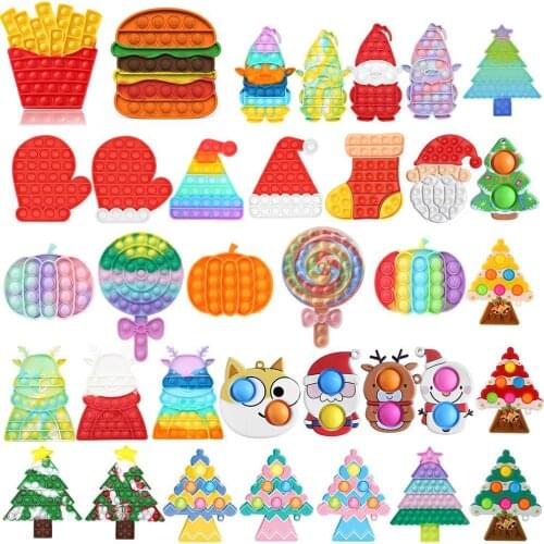 Fidget Toys Antistress Push Bubble Silicone Toys Desktop Fun Children Adult Stress Reliever for Christmas Gifts Dropshipp