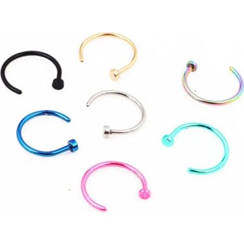 1Pc Stainless Steel Fake Nose Ring Hoop Septum Rings C Clip Lip Ring Earring for Women Punk U Shaped Non Piercing Body Jewelry