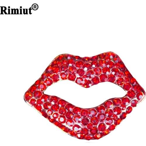 Creative Lips Rhinestone Brooch Cute Red Crystal Hat/Scarf Pin Decoration Jewelry Wedding Bridal Brooches Lapel Pins