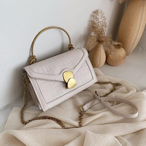 Fashion Womens Handbags Chains Strap Casual Crossbody Bags Top-handle New PU Leather Ladies Flap Wild Messenger Shoulder Bags