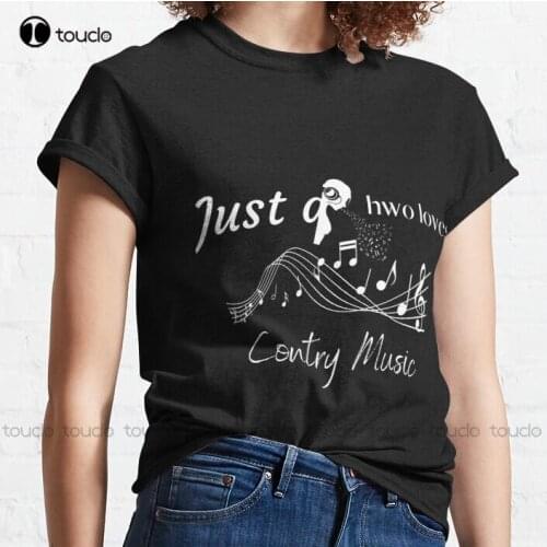 New Just A Girl Who Loves Country Music 6 Classic T-Shirt Cotton S-5Xl Unisex Women Men Tee Shirt