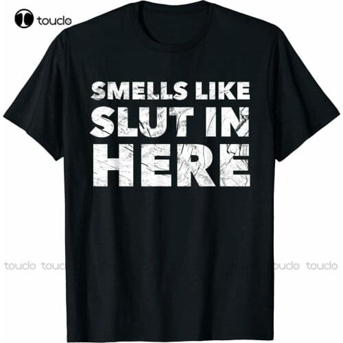 New Smells Like Slutt In Here Offensive Funny Adult Humor T-Shirt Teacher Shirts For Women Cotton Tee S-5Xl Unisex