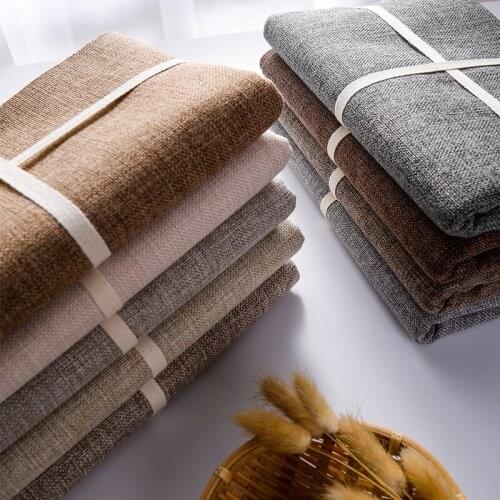 Pure Color Cotton Linen Fabric Soft Skin-friendly Gentle Delicate Sofa Curtains Pillows Cushions Handmade DIY Fabrics Per Meter