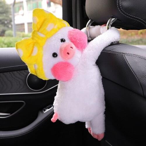Car pig tissue box car seat back hanging armrest box creative cartoon car interior supplies
