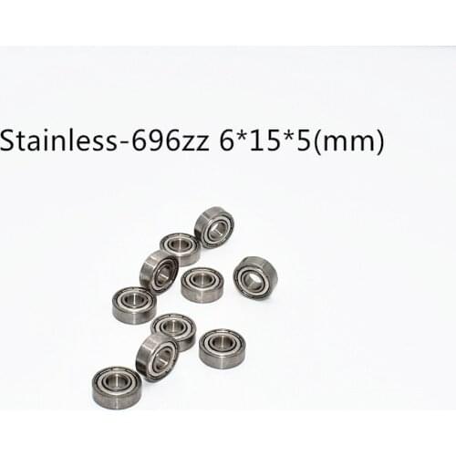 S696ZZ Bearing 6*15*5 mm ( 10PCS ) ABEC-5 Stainless Steel Ball Bearings metal sealed S696Z S696 Z ZZ free shipping