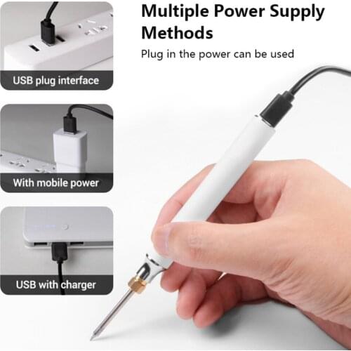 Professional Adjustable Temperature Repair Tool Wireless Charging Mini Electric Heat Resistant Steel 5V8W USB Soldering Iron