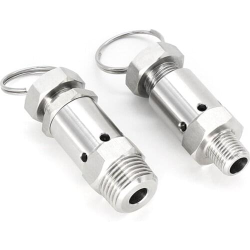 1/4" 1/2" BSP 1 2 3 4 5 6 Bar 0.5-10 Bar 304 Stainless Sanitary Spring Pressure Relief Safety Valve For Air Compressor Cooker