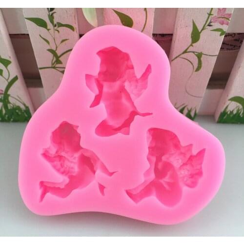 3 Angels Silicone Mold Kitchen Baking Tools DIY Soap Making Dessert Chocolate Pastry Candy Fondant Moulds Cake Decoration Tool