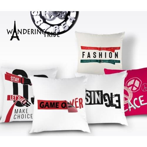 Nordic Pink Throw Pillow Case Letter Heart Decorative Cushion Cover White Simple Custom Home Decor Bed Car Cushions Cases Kissen