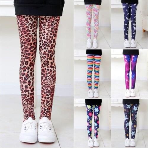 Girls Leggings Kids Pants Spring Autumn Flower Floral Printed Elastic Long Trousers 3-10Year Baby Girls Leggings
