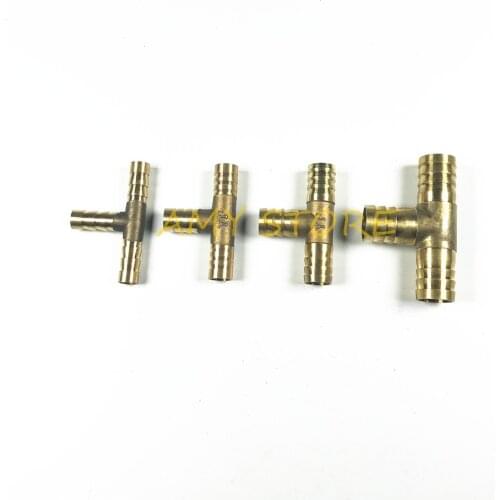 1pcs 6 8 10 12mm BRASS Equal T Hose Joiner Piece 3 WAY for Fuel Water Air Oil Tube TEE Connector Adapter Coupler